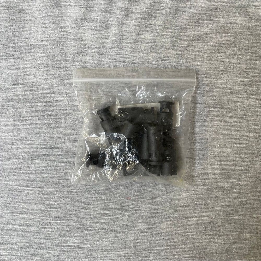 Black Plastic Toggles Spring-Stop Drawstring Rope Cord Locks 10 PCS. Set - Picture 2 of 2